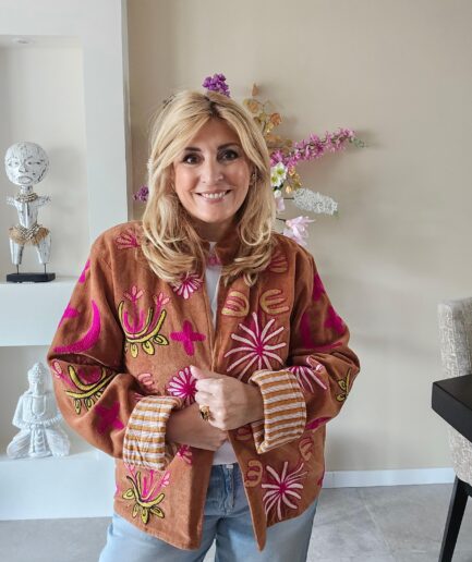 Velvet Jacket - cognac bruin