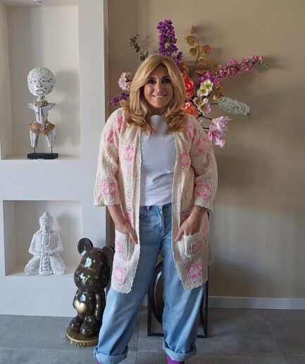 Mandy crochet vest roze