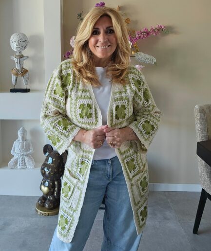 Mandy crochet vest groen