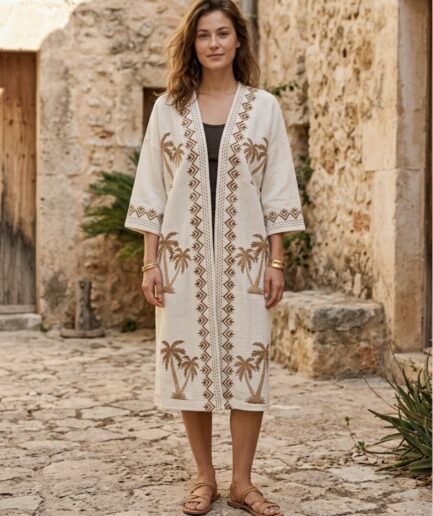Palm tree kimono - wit