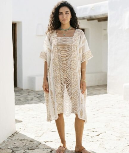 Boho strandjurk - wit