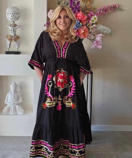 Sole jurk met V hals