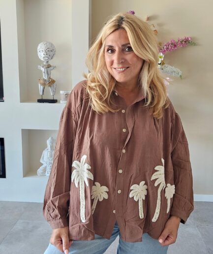 Palmerita blouse - bruin maat L/XL