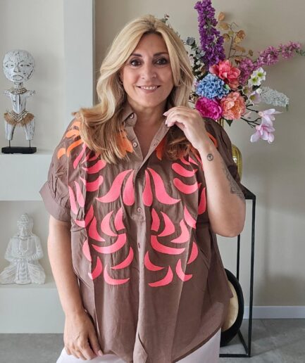 Boho India blouse - bruin