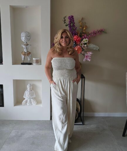 Strepless jumpsuit - beige