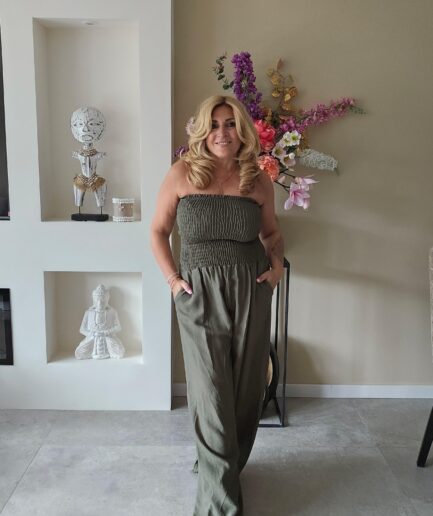 Strepless jumpsuit - kaki