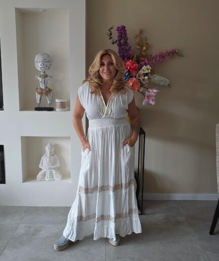 Susan lange boho jurk - offwhite