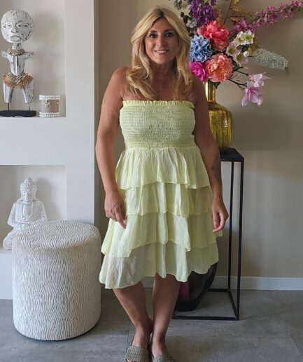 Sonia strapless jurkje - zachtgeel